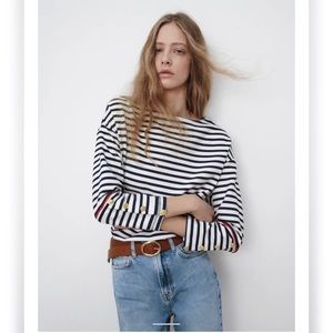 NWT Zara striped top with buttons